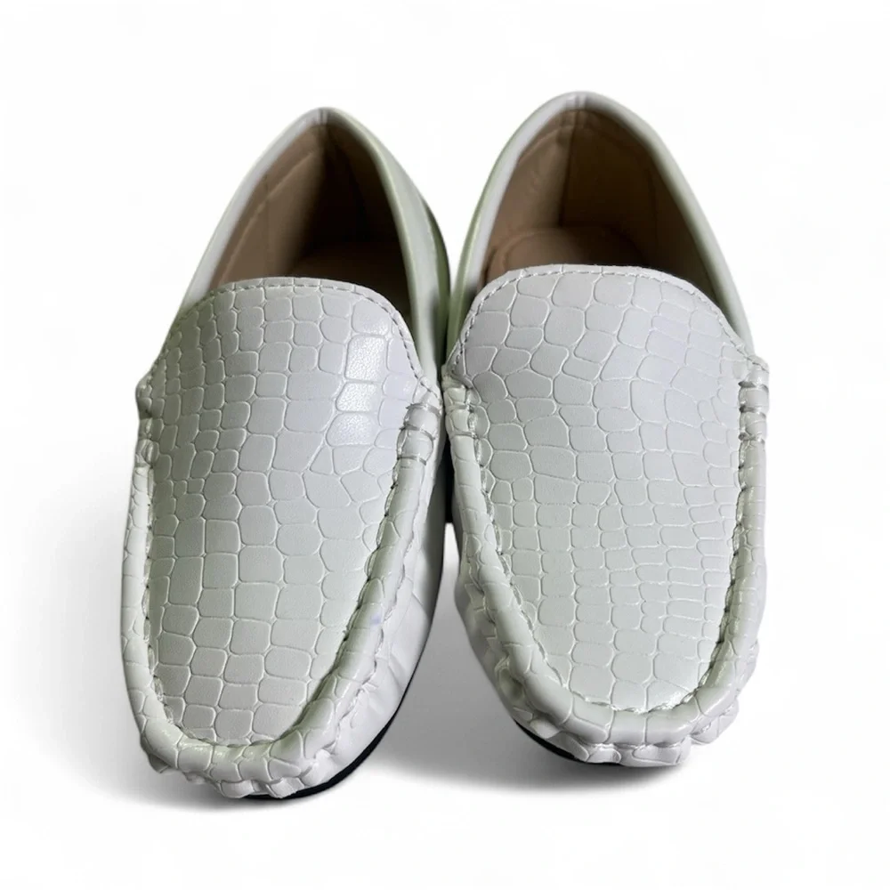 Elephantito New EU23 Toddler 6.5 Boys Leather White Loafers Wedding Easter
